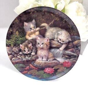 Vintage Bradford Exchange Decorative 1990 Lily Pond “Kitten Expedition” Plate